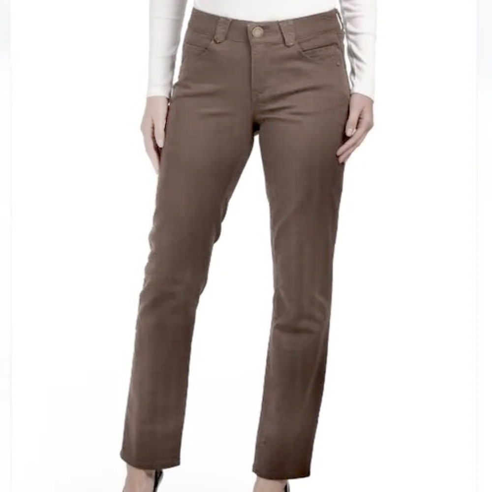 Democracy Ab Technology Slim Straight Mocha Brown Jeans Size 10